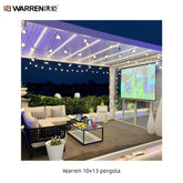 Warren 10x13 adjustable louvered pergola with aluminum white canopy